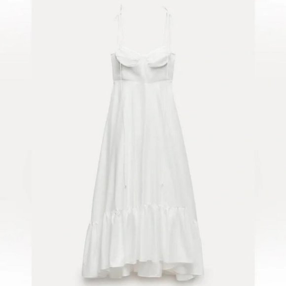 ZARA ZW COLLECTION RUFFLED POPLIN DRESS - Picture 3 of 6